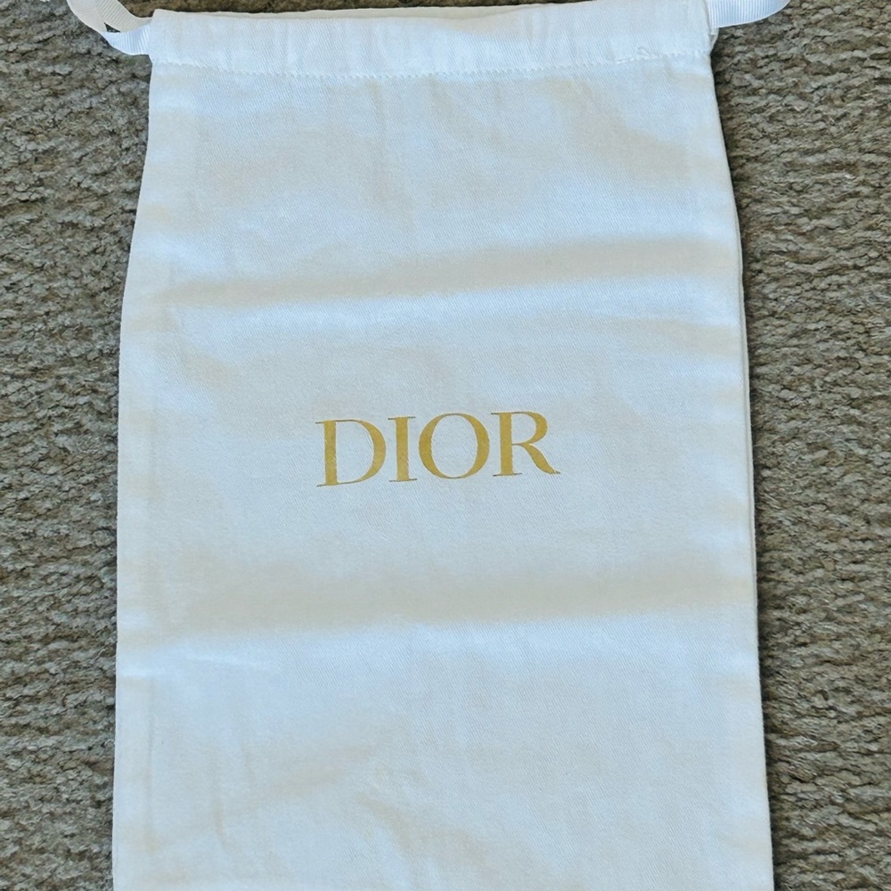 Dior White Dust Bag with Gold Logo 13” x 9”